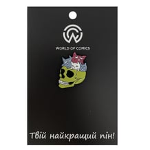 Металевий значок (пін) Skull w/Cats, (11385)