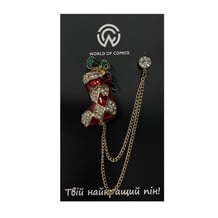 Металевий значок (пін) Christmas Stocking w/ Diamond, (12111)