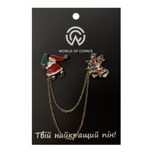 Металеві значки (піни) Santa and Christmas Berries, (12150)