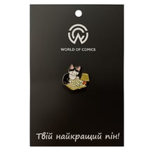 Металевий значок (пін) Cat w/ Book and Lamp, (12177)