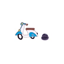 Металлический значок (пин) Scooter White & Blue, (12819)