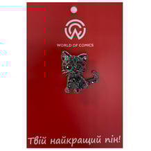 Металевий значок (пін) Diamond Cat (Black), (13356)