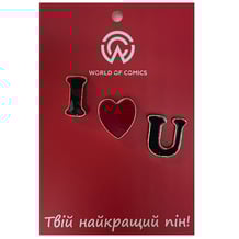 Металлический значок (пин) «I Love U», (13359)