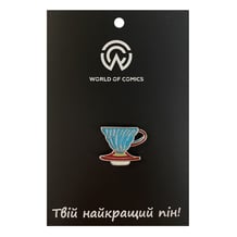 Металлический значок (пин) Elegant Pour Over Cup (Blue), (13407)