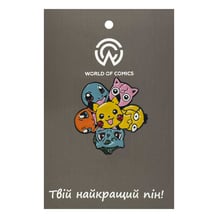 Металевий значок (пін) Pokemon: Pikachu, Squirtle, Charmander, Bulbasaur, Psyduck and Jigglypuff, (12672)