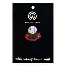 Металлический значок (пин) Studio Ghibli: Spirited Away: Kaonashi In Soy Sauce (Chibi), (12976)