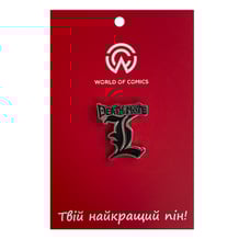 Металлический значок (пин) Death Note: L: Logo, (13624)