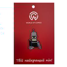 Металевий значок (пін) Futurama: Bender w/ Death Note, (13836)
