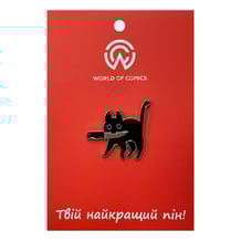 Металлический значок (пин) Black Cat w/ Knife (Meme), (14001)