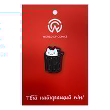 Металлический значок (пин) Cat in Trash Can, (14116)