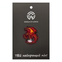 Металлический значок (пин) Dungeons & Dragons: Red Dragon w/ Dice, (14128)