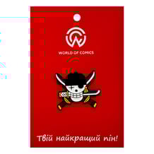 Металевий значок (пін) One Piece: Zoro Skull: Logo, (14241)