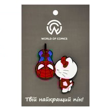 Металевий значок (пін) Marvel & Hello Kitty: Spider-Man and Kitty Kiss, (14274)