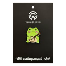 Металевий значок (пін) Frog w/ Guitar, (14355)