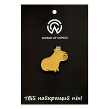 Металевий значок (пін) Capybara w/ Frog, (14356)