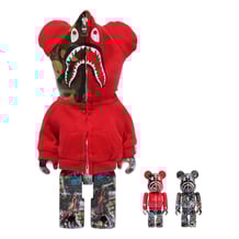 *Original* Be@rbrick: BAPE: Camo Shark (Red) (Set) (100% & 400%), (617466)