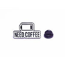 Металлический значок (пин) Need coffee, (10520)
