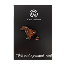 Металлический значок (пин) Pooping Dog (Brown), (11093)