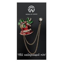 Металлический значок (пин) Christmas Stocking w/ Diamond, (12108)