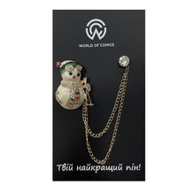 Металлический значок (пин) Snowman w/ Diamond, (12109)