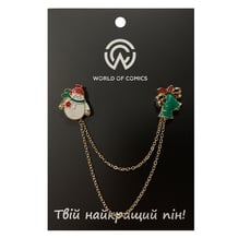 Металлические значки (пины) Snowman and Jingle Bells, (12110)