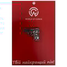 Металлический значок (пин) Pistol (Silver / Blаck), (13351)