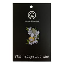 Металлический значок (пин) Coffee Сup w/ Purple Flowers, (13419)