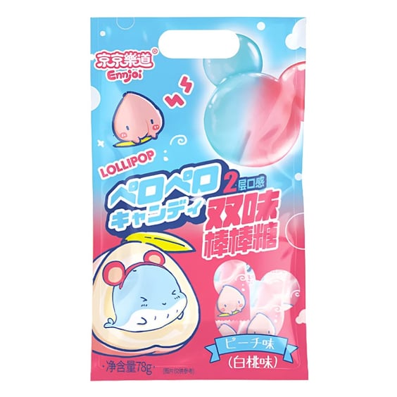 Цукерки Ennjoi: Double Colored Lollipop: White Peach Flavor, (100703)