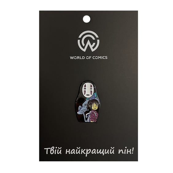 Металевий значок (пін) Studio Ghibli: Spirited Away: Kaonashi, Chihiro and Haku, (10659)