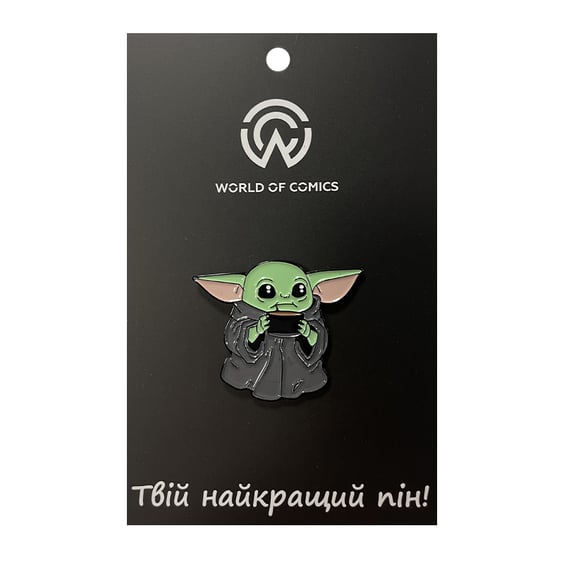Металевий значок (пін) Star Wars: The Mandalorian: Grogu w/ а Cup of Soup, (11078)