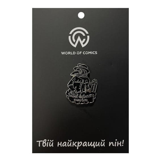 Металлический значок (пин) Plague Doctor: «Social Distancing Saves Lives», (11265)