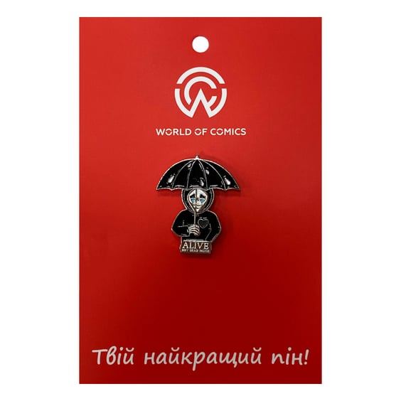 Металлический значок (пин) Skeleton w/ Umbrella: «Alive but Dead Inside», (11283)