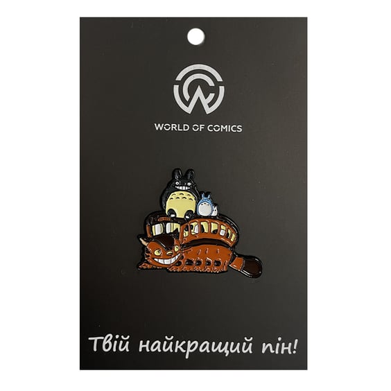 Металлический значок (пин) Studio Ghibli: My Neighbor Totoro: Catbus, Totoro, Chu and Chibi (12618)