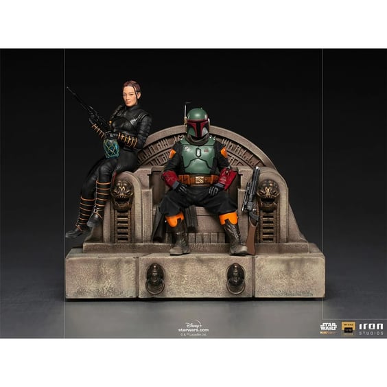 Коллекционная фигура Iron Studios: Star Wars: The Mandalorian: Boba Fett and Fennec Shand on Throne (Deluxe), (128105)