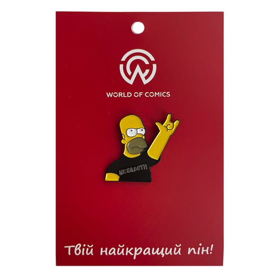 Металевий значок (пін) The Simpsons: Homer (Megadeth Fan), (12845)