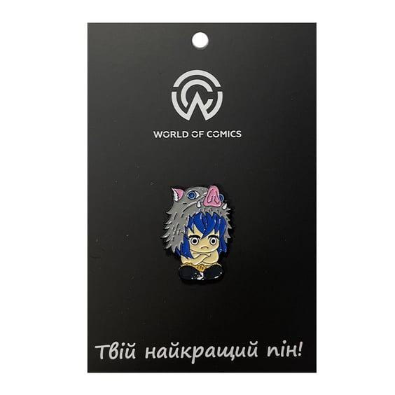 Металлический значок (пин) Demon Slayer: Inosuke Hashibira (Chibi), (13499)