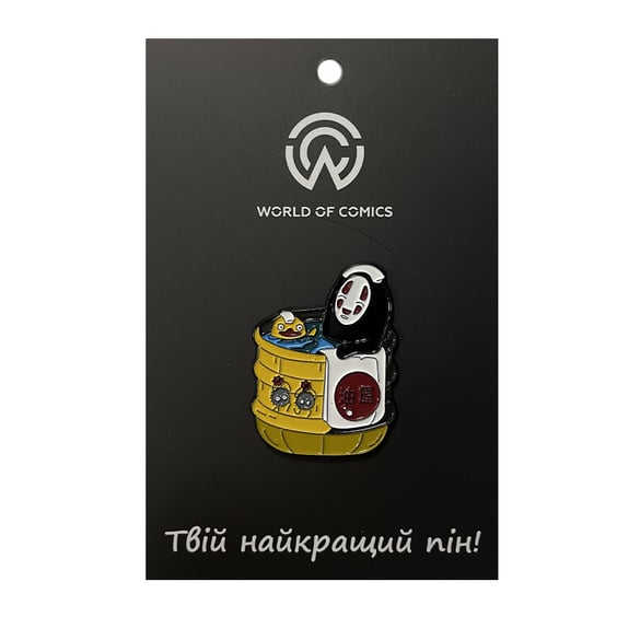 Металевий значок (пін) Studio Ghibli: Spirited Away: Kaonashi, Susuwatari and Otori-Sama In The Bath, (13500)