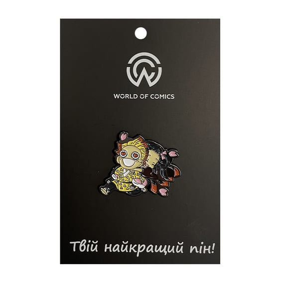 Металевий значок (пін) Demon Slayer: Zenitsu and Nezuko, (13568)