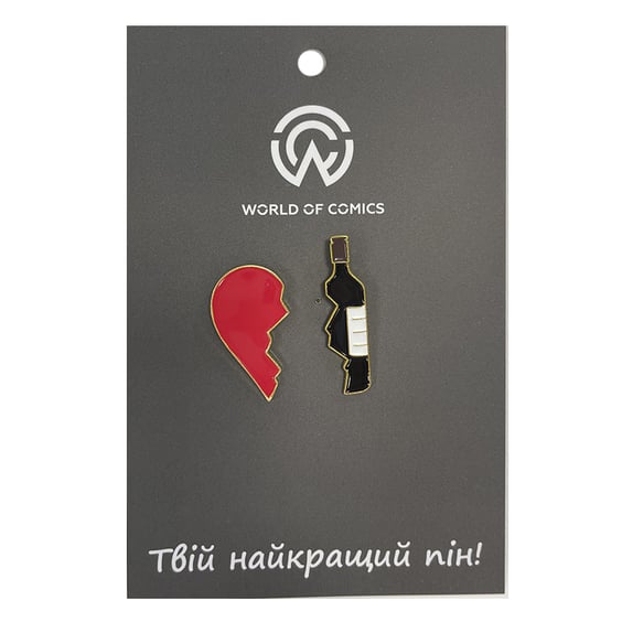 Металеві значки (піни) Heart and Wine, (13786)