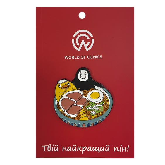 Металевий значок (пін) Studio Ghibli: Spirited Away: Kaonashi and Otori-Sama in Ramen, (13807)