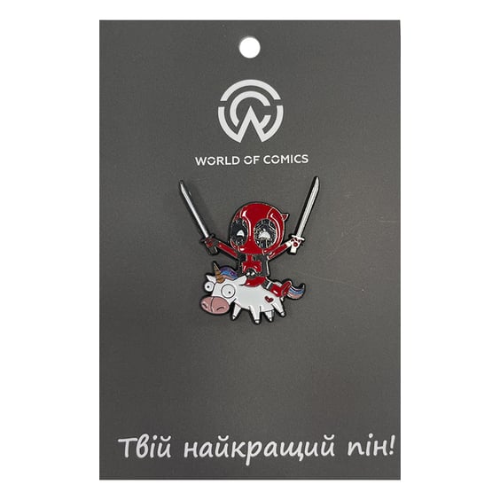 Металлический значок (пин) Marvel: Deadpool on Unicorn, (13837)