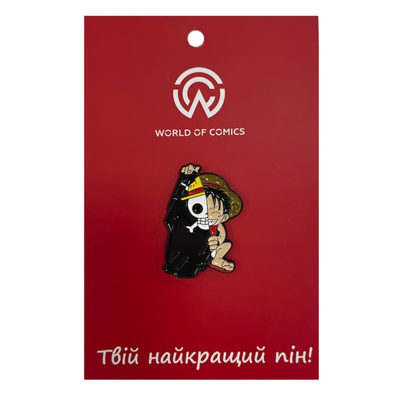 Металевий значок (пін) One Piece: Luffy w/ Flag, (13842)