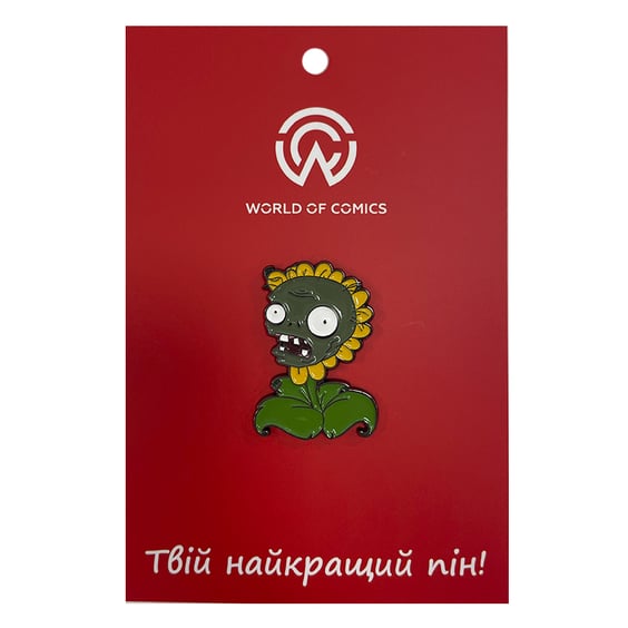 Металлический значок (пин) Plants vs. Zombies: Zombie Sunflower, (13885)