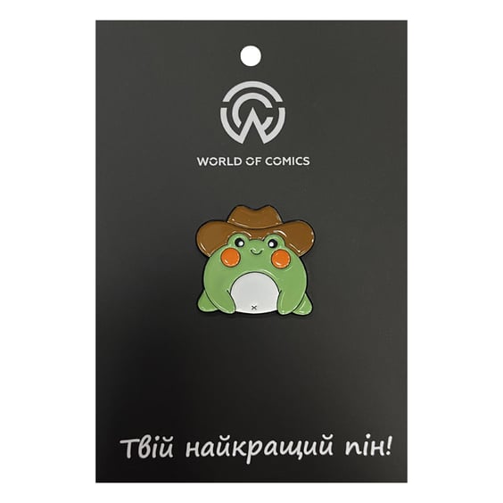 Металевий значок (пін) Frog in a Cowboy Hat, (13996)