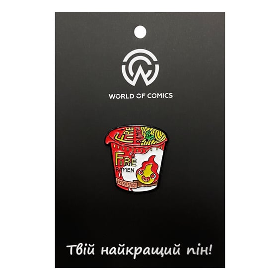 Металевий значок (пін) Studio Ghibli: Howl's Moving Castle: Calcifer: Fire Ramen, (14034)