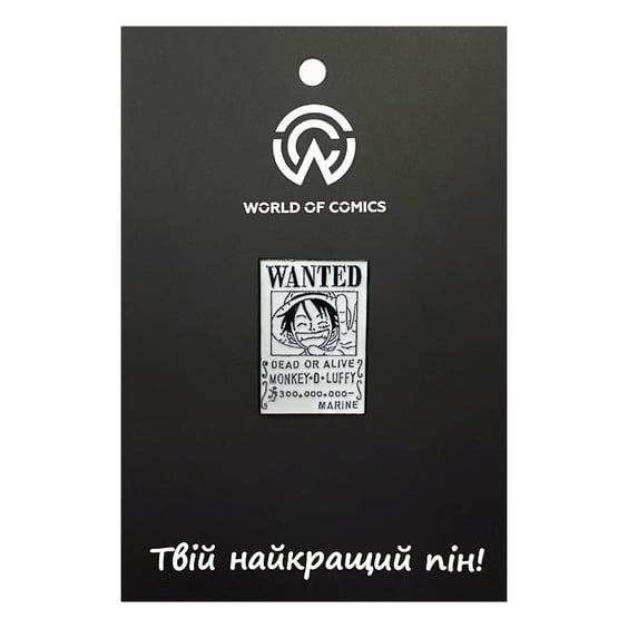 Металевий значок (пін) One Piece: Monkey D. Luffy: «Wanted», (14098)
