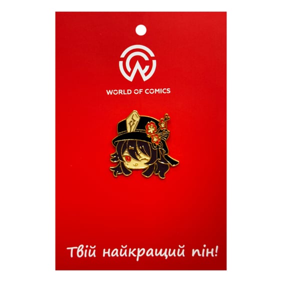 Металлический значок (пин) Genshin Impact: Hu Tao (Chibi), (14179)