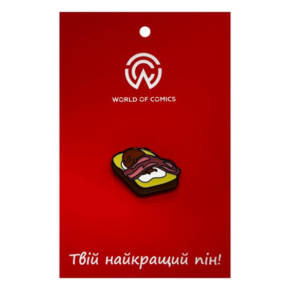 Металевий значок (пін) Sanrio: Gudetama Sleeping on Bread, (14323)