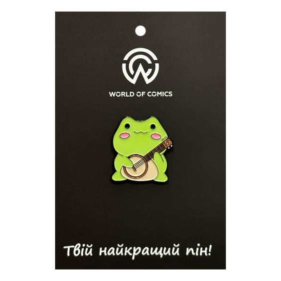 Металлический значок (пин) Frog w/ Guitar, (14355)