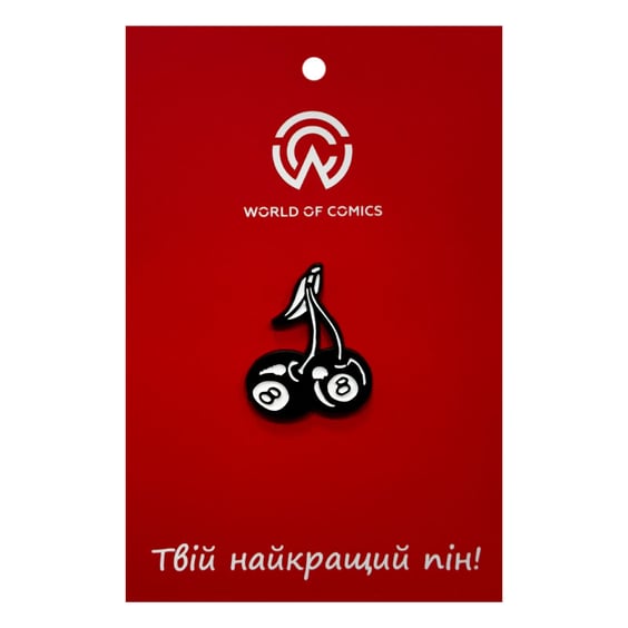 Металевий значок (пін) Billiard Ball «‎8» Cherries, (14361)